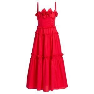 Aknvas Rach Rosette Cotton Midi-Dress US 2